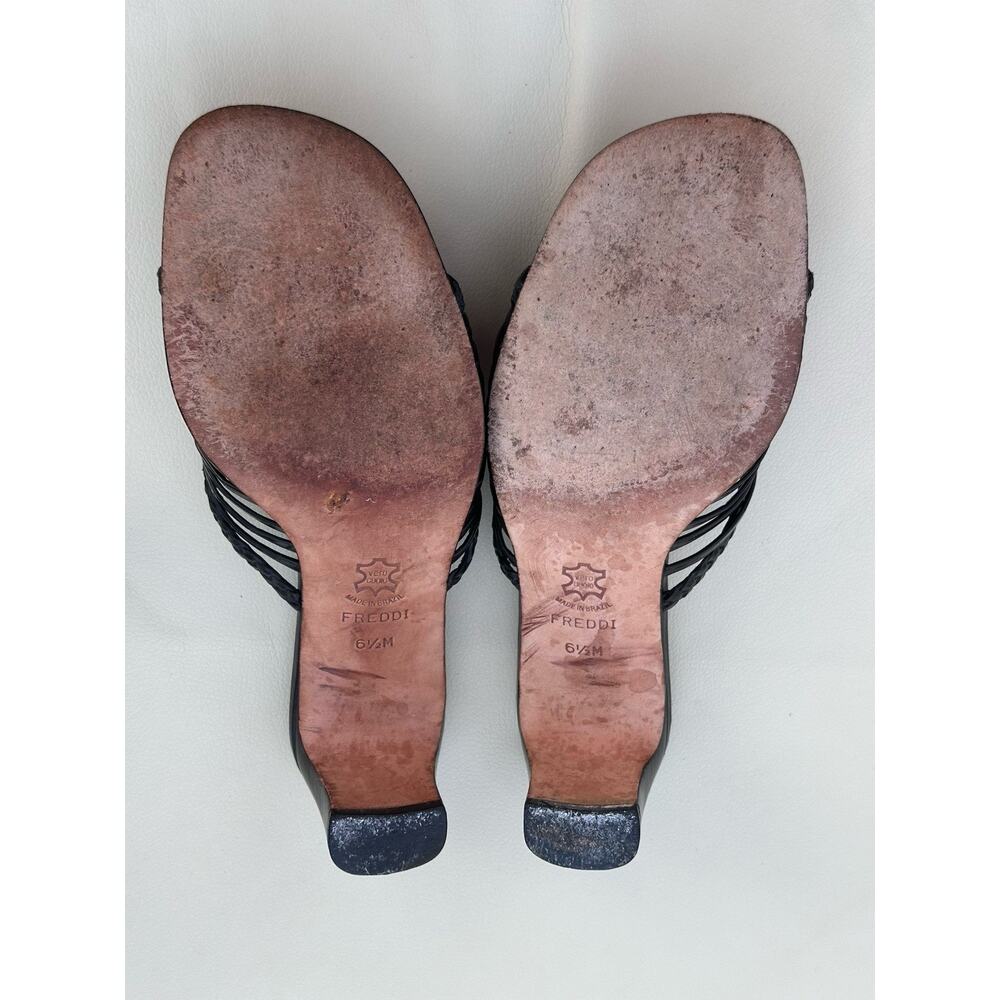 Brighton Freddi Womens Black Leather Slide Block Heel Sandal Shoe - Size 6.5M - Picture 7 of 11